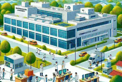 "Laboratorium Riset Semikonduktor di Bandung, Indonesia - Gambar memperlihatkan fasilitas modern untuk penelitian semikonduktor yang baru diresmikan, mendukung inovasi teknologi di Indonesia."